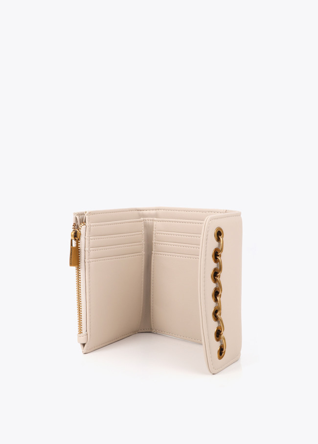 Porte-monnaie effet cuir avec œillets