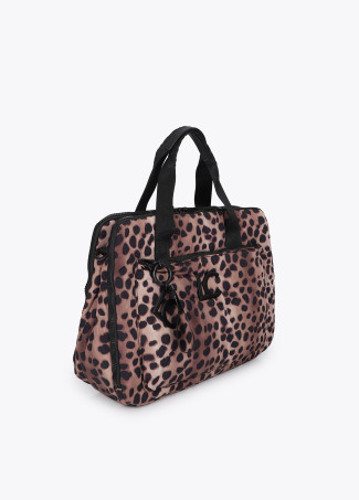 Maleta para Computador em Nylon com Estampa Animal