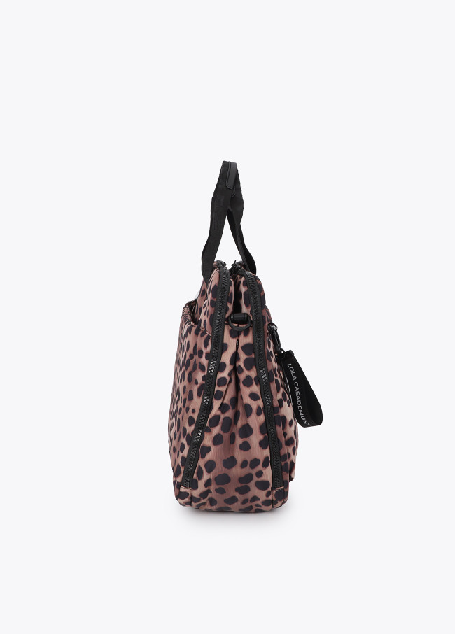 Borsa per Computer in Nylon con Stampa Animalier