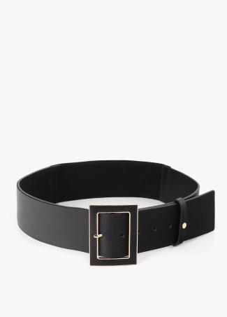 Elastic Sash Belt with Covered Buckle