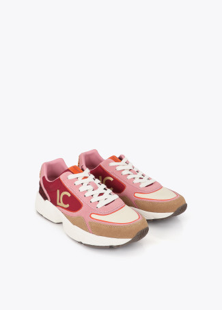Sneakers Running Combinati in Pelle e Materiali Diversi
