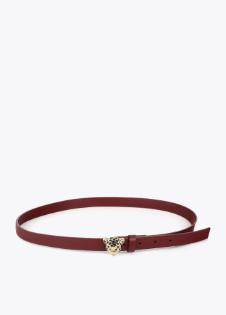 Thin Belt Leopard Buckle