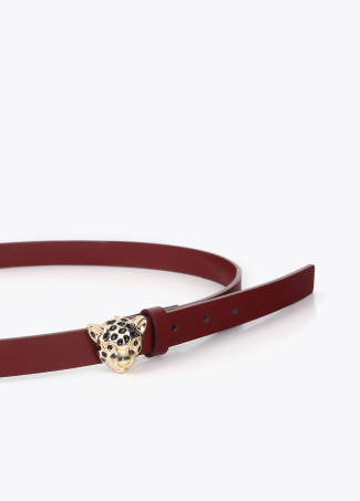 Thin Belt Leopard Buckle
