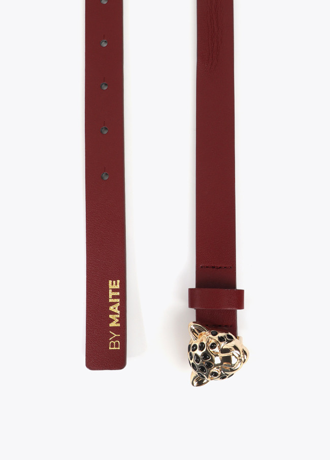 Thin Belt Leopard Buckle
