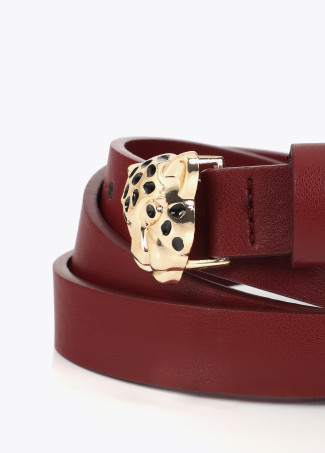 Cinto Fino Fivela Leopardo