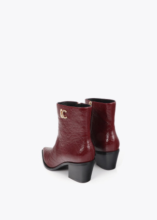 Leopard Texture Faux Leather Ankle Boots
