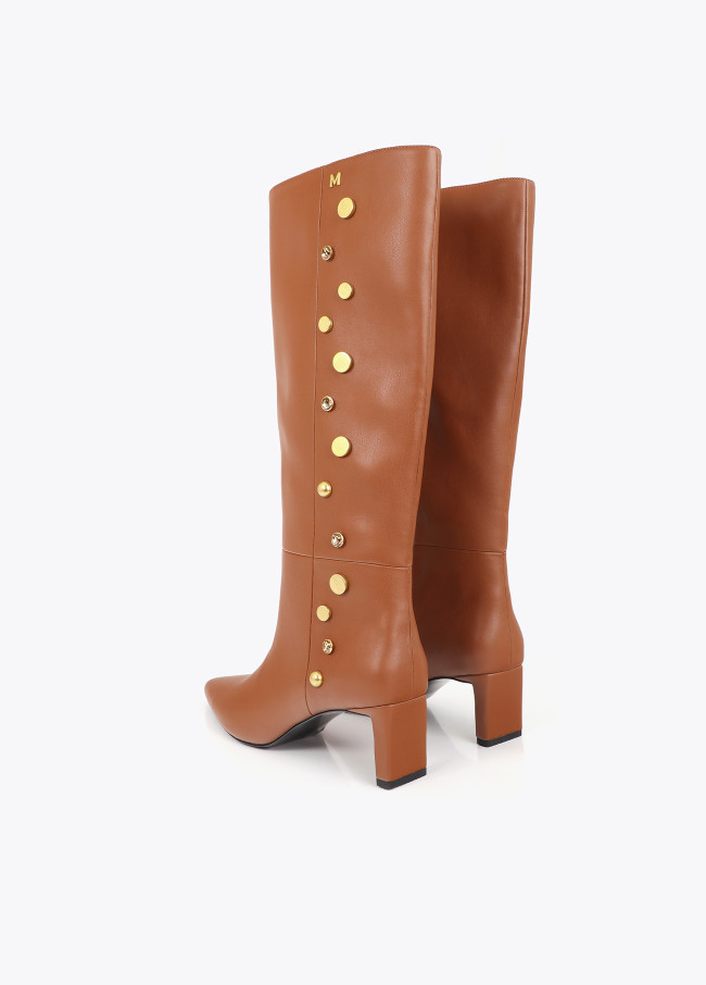 High Boot with Jewel Applications