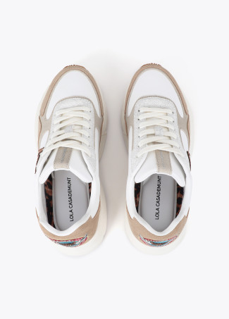 Scarpe da Ginnastica con Suola Running e Patch in Vari Materiali e Pelle