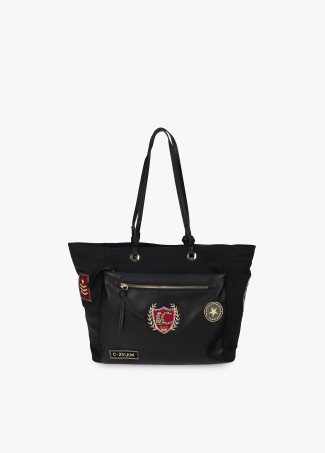 Nylon Shopper mit Aufnähern