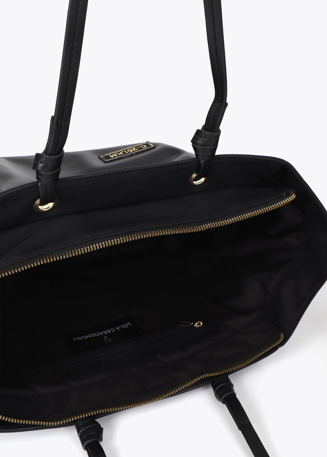 Nylon Shopper mit Aufnähern