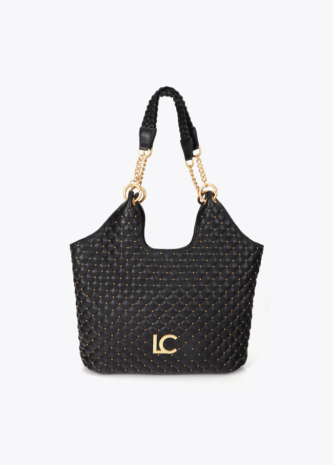 Quilted Shopper with Mini Studs