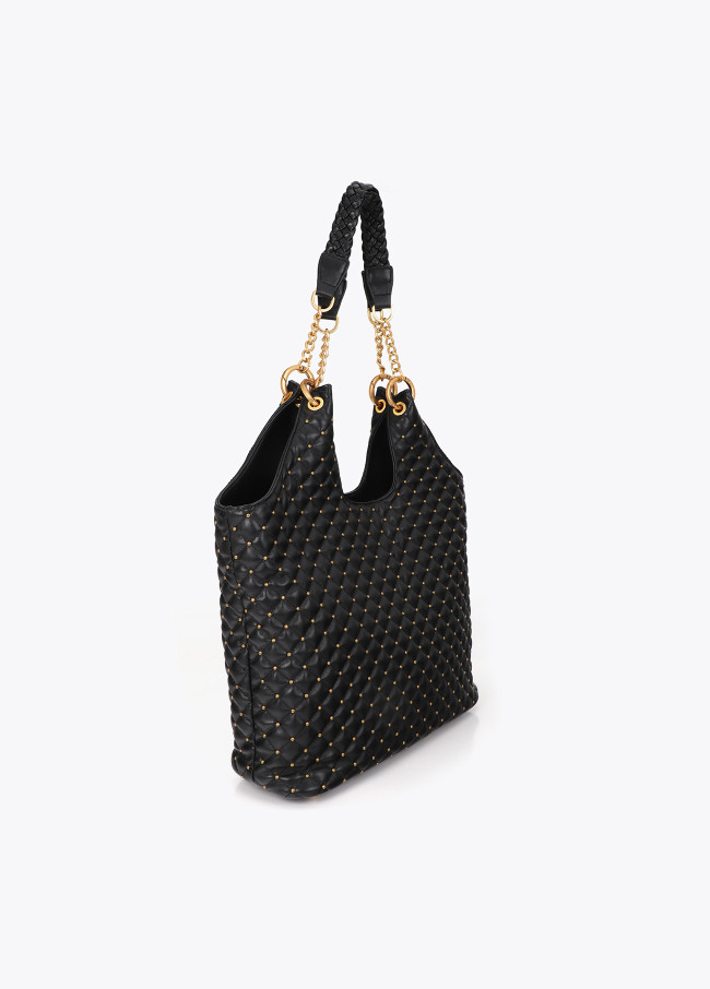 Shopper acolchada con mini tachas