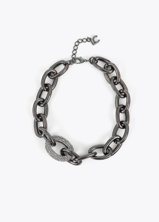 Short Chain Necklace with Crystal Link