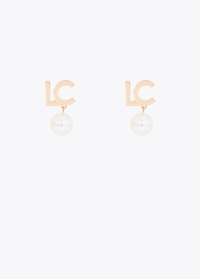 Orecchino con logo e perla