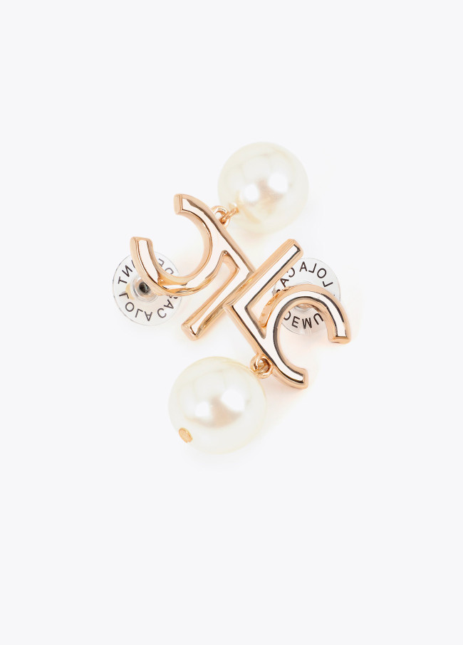Boucle d'oreille logo et perle
