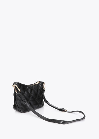 Sac bandoulière matelassé avec couture double et tirette tubulaire