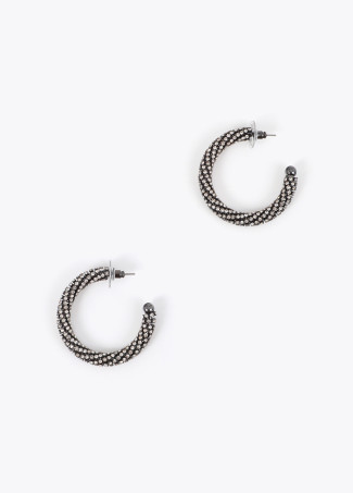 Large Crystal Hoop Earring