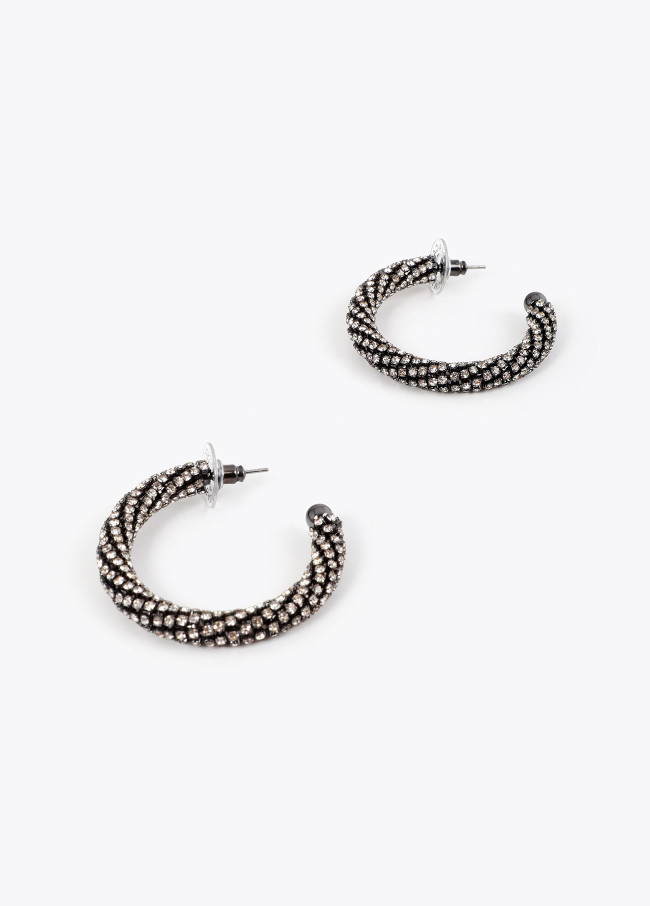 Large Crystal Hoop Earring
