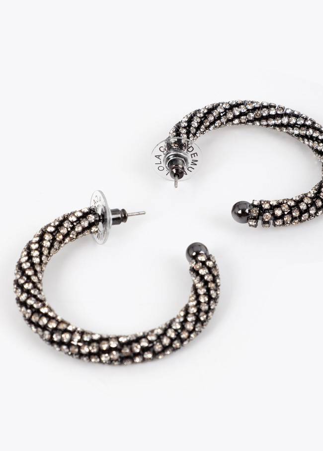Large Crystal Hoop Earring