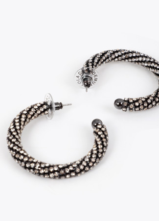 Large Crystal Hoop Earring