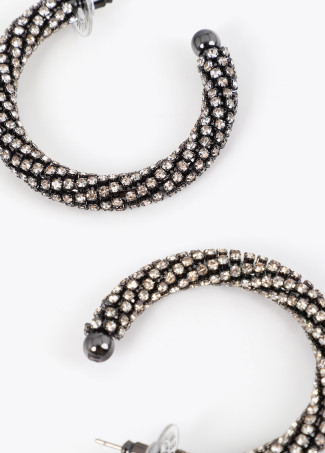 Large Crystal Hoop Earring