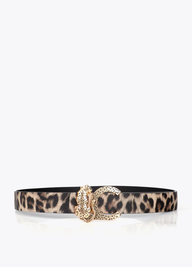 Ceinture réversible imprimé animal avec boucle...