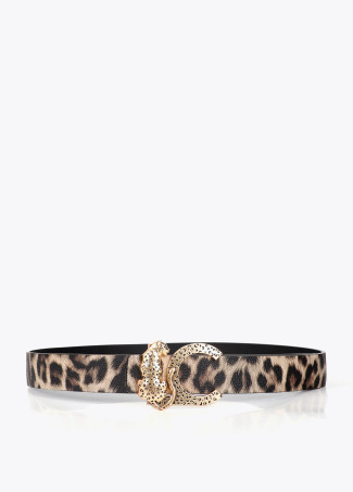 Cinturón reversible animal print hebilla animal