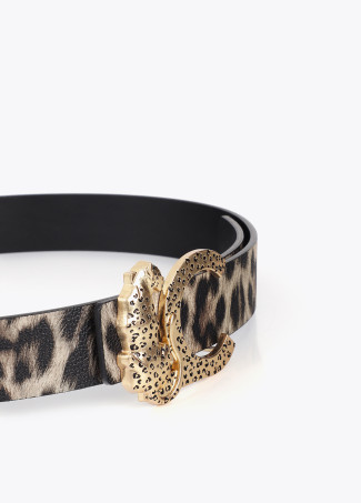Wendegürtel mit Animal Print und Tier-Schnalle