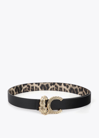 Wendegürtel mit Animal Print und Tier-Schnalle