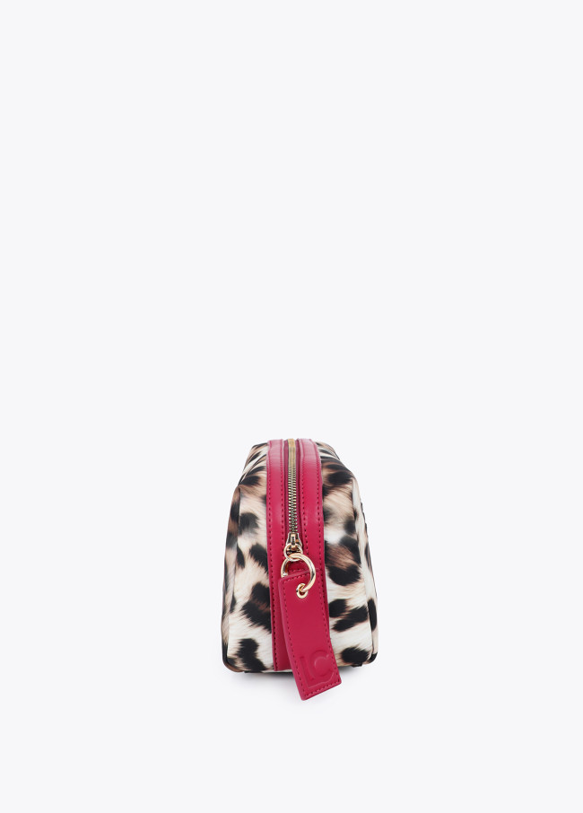 Animal Print Cosmetic Bag with Custom Patch