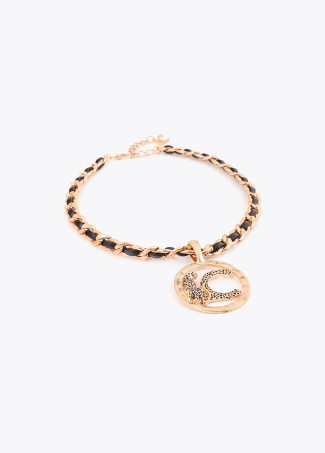 Collier court chaîne médaillon logo animal