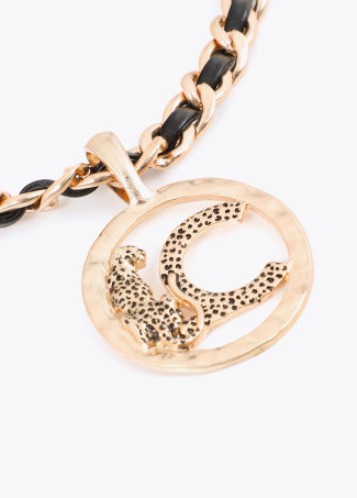 Collier court chaîne médaillon logo animal