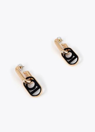 Boucles d'oreilles à logo ovale en acrylique