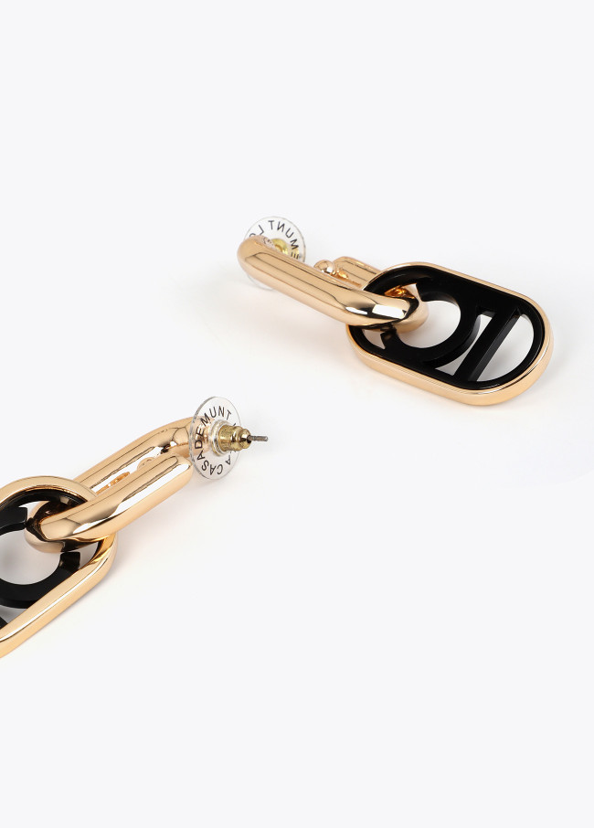 Boucles d'oreilles à logo ovale en acrylique