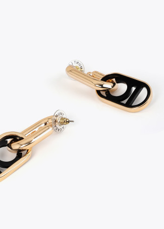Boucles d'oreilles à logo ovale en acrylique