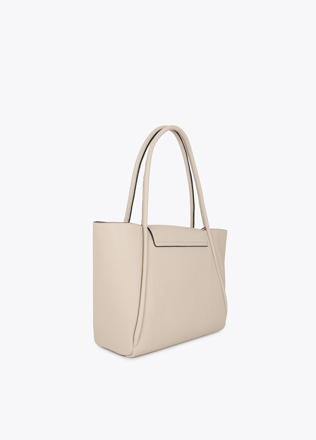 Shopper effet cuir avec fermeture métallique