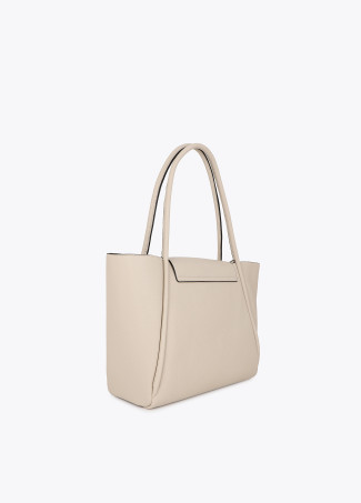 Shopper effet cuir avec fermeture métallique