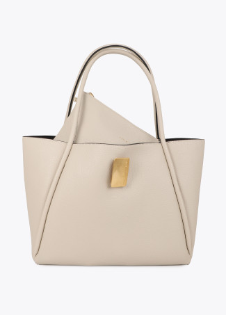 Shopper effet cuir avec fermeture métallique