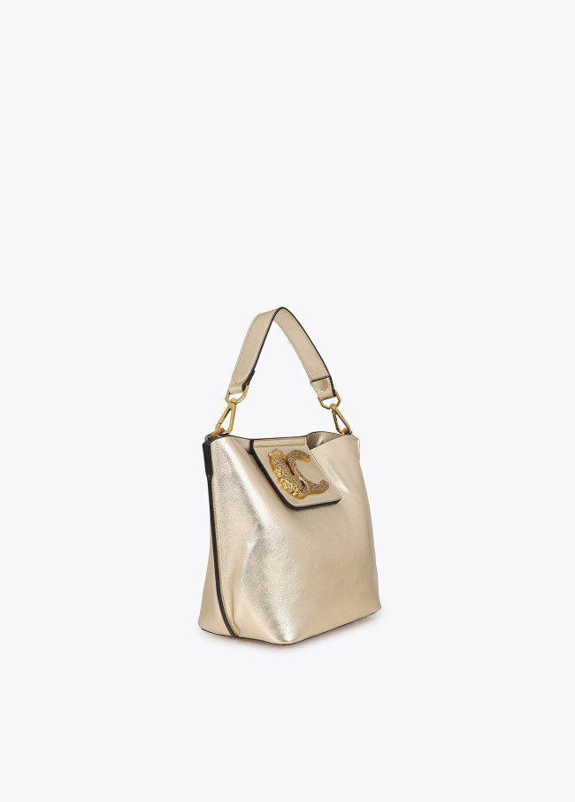 Crossbody Bag with Chain Detail and Leopard Logo