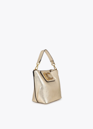 Bolsa Transversal com Detalhe de Corrente e Logo Leopardo
