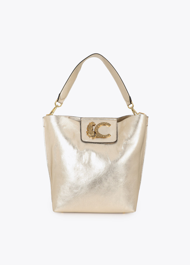 Shopper mit Kettendetail und Leopard-Logo