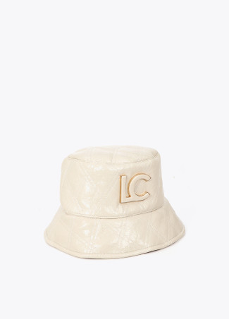 Cappello Bucket Effetto Trapuntato con Logo Foderato
