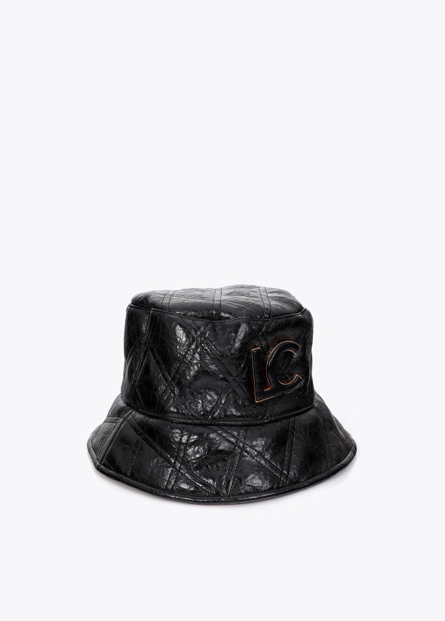 Cappello bucket effetto trapuntato con logo...