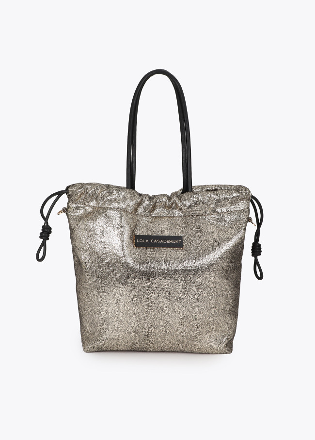 Shopper em tecido fantasia com efeito de pele