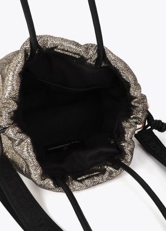 Fantasy Fabric Shopper with Faux Leather Effect