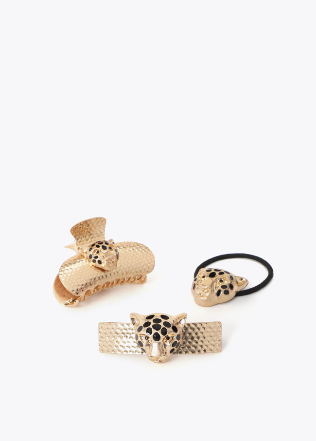 Conjunto Presente de Cabelo Leopardo