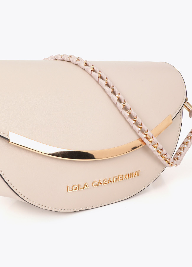 Schultertasche mit Metallischer Klappe