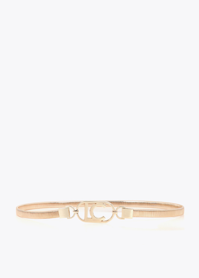 Cinturón metal stretch logo ovalado