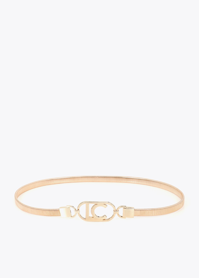 Cintura in Metallo Stretch con Logo Ovale