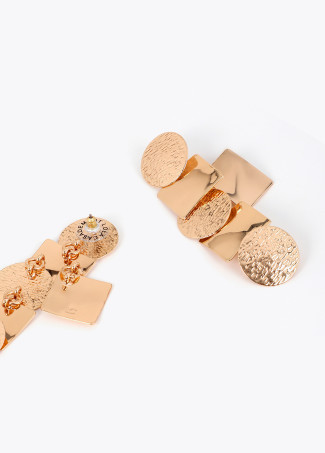 Textured Articulated Geometric Earring